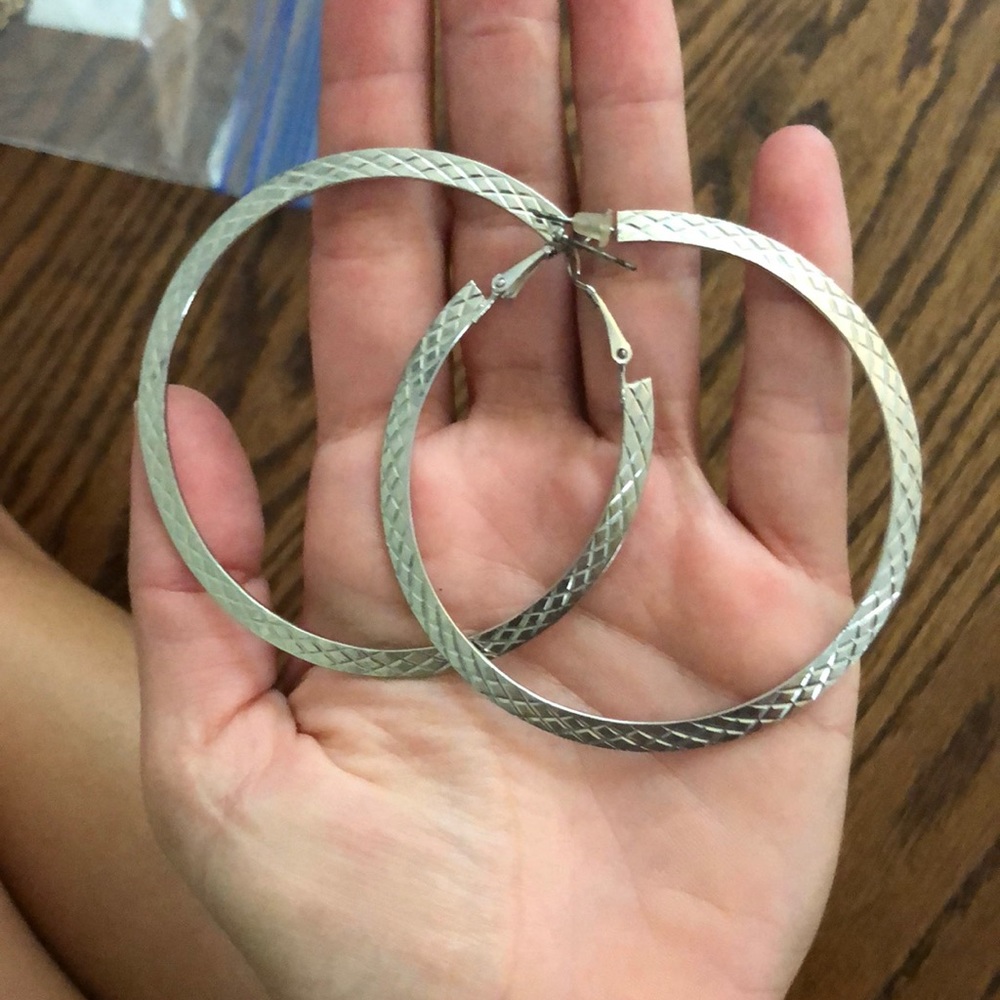 Silver hoop earrings